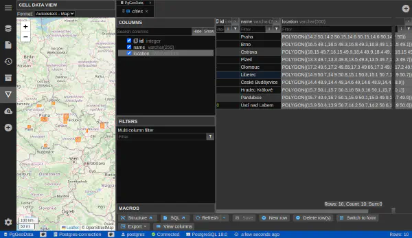 Show points on map