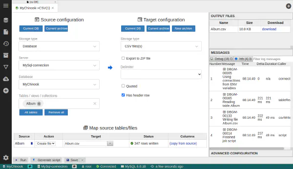 CSV export