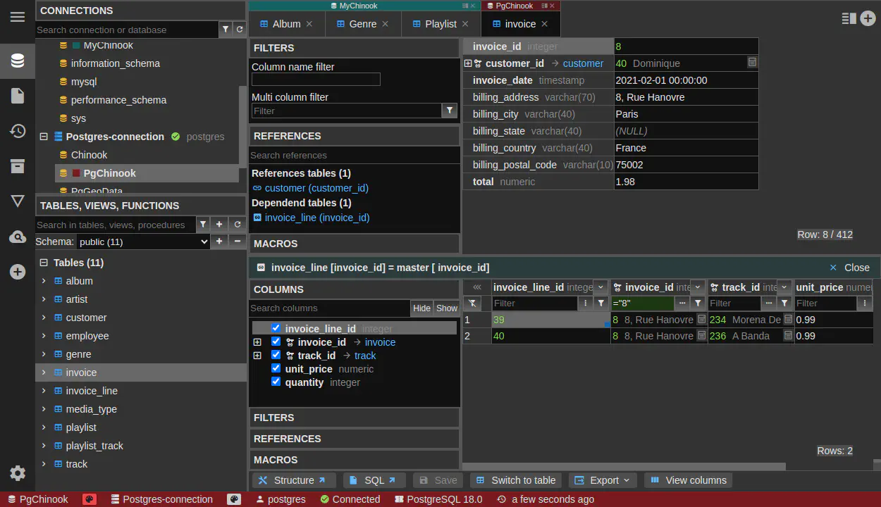 DbGate - data browser form view