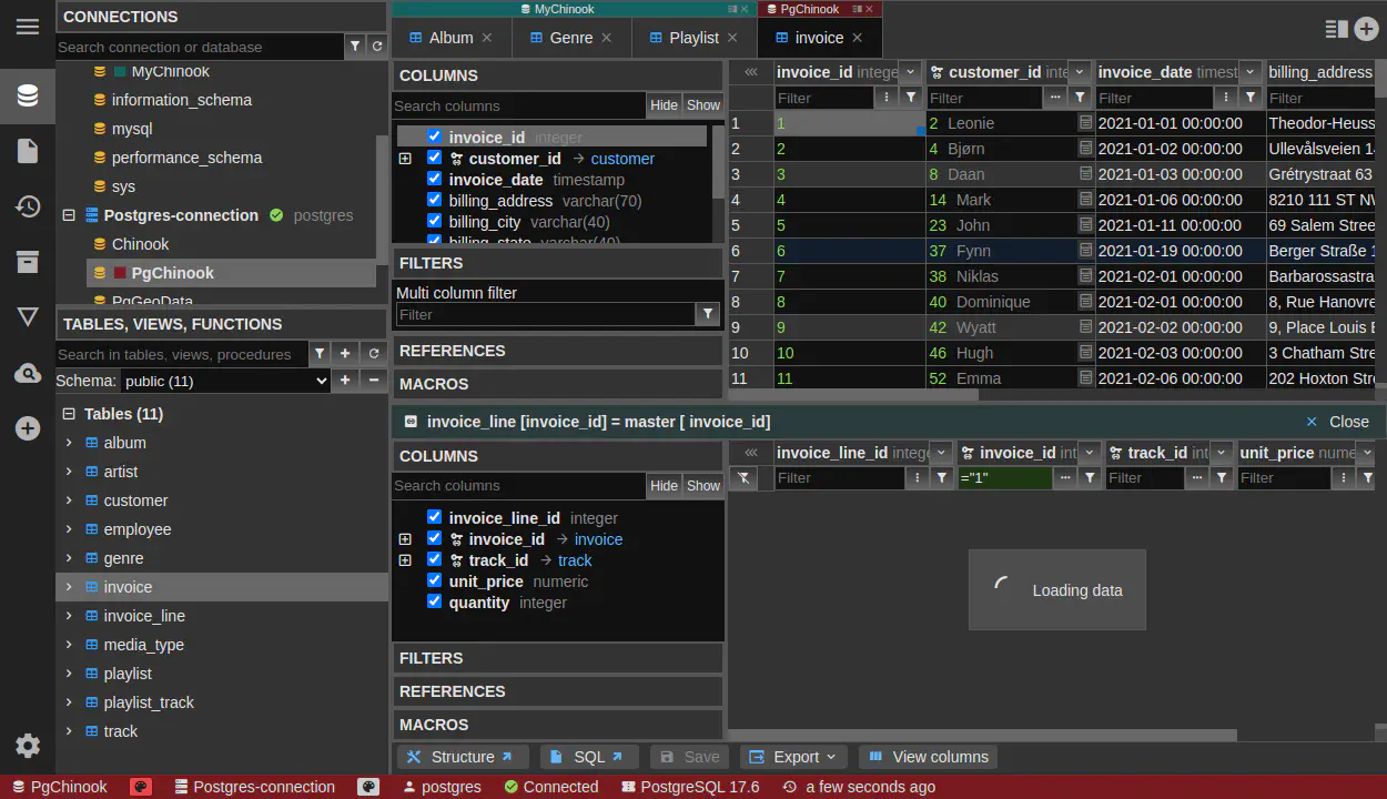 DbGate - data browser master detail