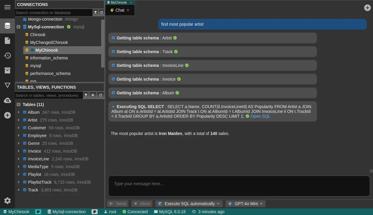 DbGate - database chat