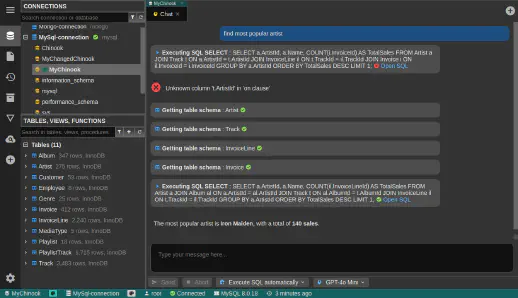 DbGate - database chat