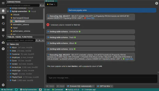 DbGate - database chat