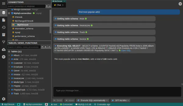 DbGate - database chat