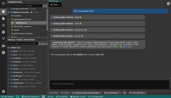 DbGate - database chat
