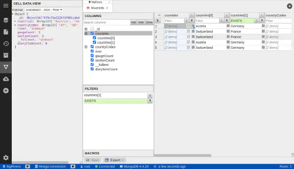 Browse and expand MongoDB collection