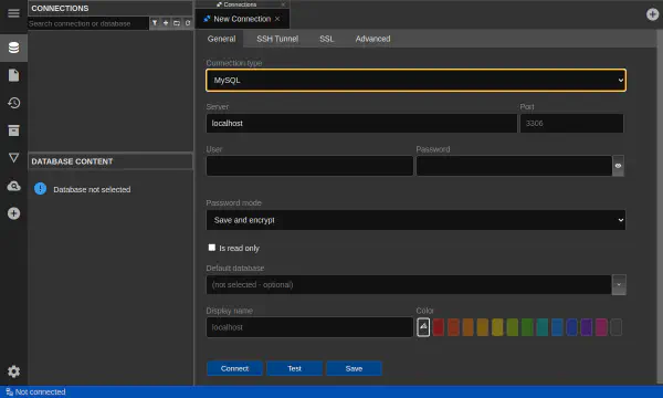 Connection to database