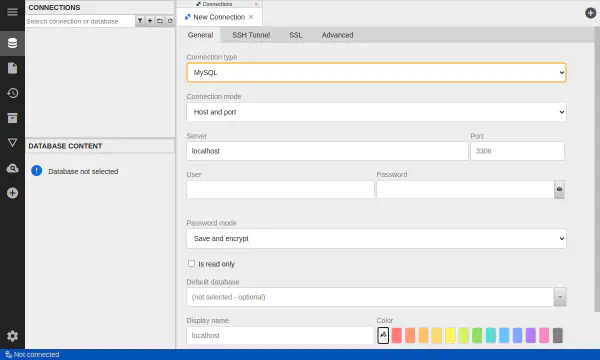 Connection to database