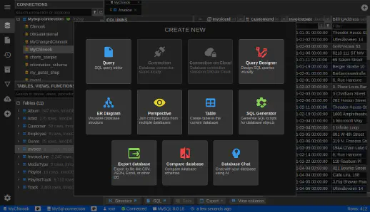 DbGate - new object window