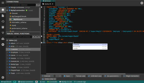 Query editor
