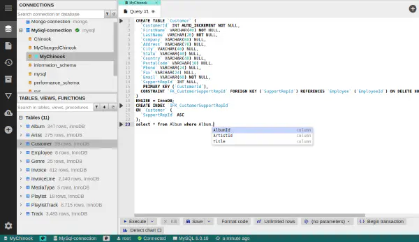 Query editor