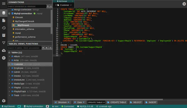 SQL preview