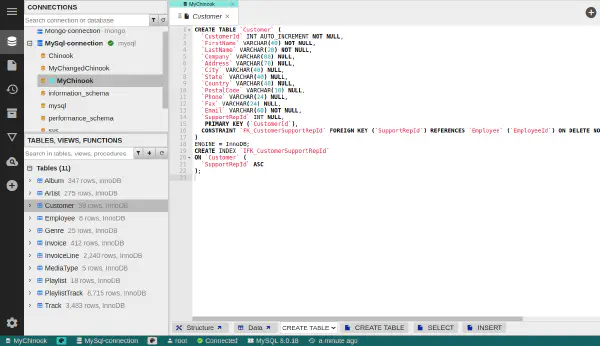 SQL preview