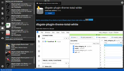 DbGate - view plugin tab
